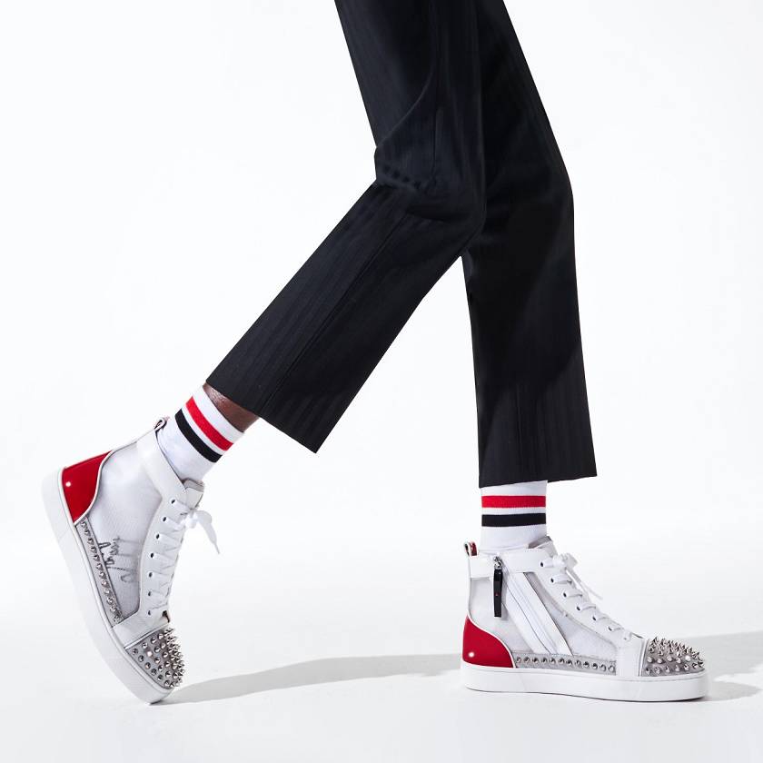 Men's Christian Louboutin Sosoxy Spikes Pvc High Top Sneakers - Multi [0839-274]
